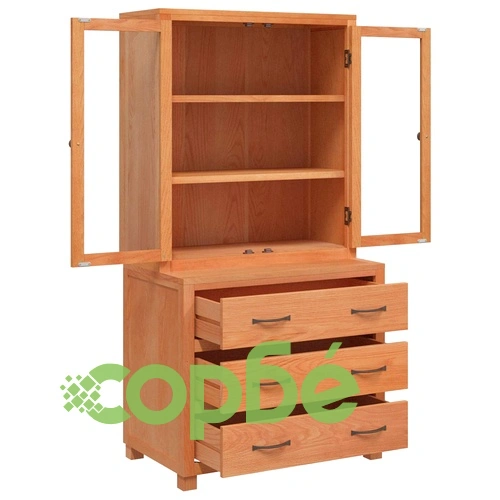 Комплект мебели за съхранение с чекмеджета, инженерно дърво, 80 x 50 x 160 см, кафяв ➤ топ цена ➤ sorbe.bg