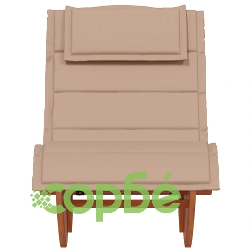 Комплект от 2 Шезлонга за Слънце от Масивна Акациева Дървесина - Таупе ➤ топ цена ➤ sorbe.bg