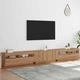 ТВ шкаф от инженерно дърво с LED осветление Дъб Artisan 300x35x40 см