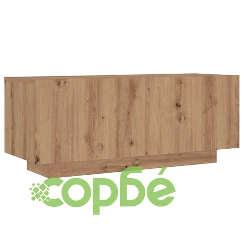 ТВ шкаф от инженерно дърво с LED осветление Дъб Artisan 300x35x40 см ➤ топ цена ➤ sorbe.bg
