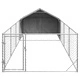 Просторна Външна Кучешка Колиба с Бягаща Пътека 7x2x1,5 м от Поцинкована Стомана