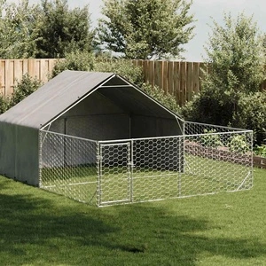 Външна кучешка колиба с бягаща пътека 5x3x1,9 м от поцинкована стомана