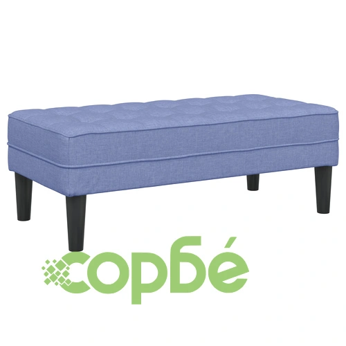 Модулен L-образен диван с пейка от син деним плат, 4 места ➤ топ цена ➤ sorbe.bg