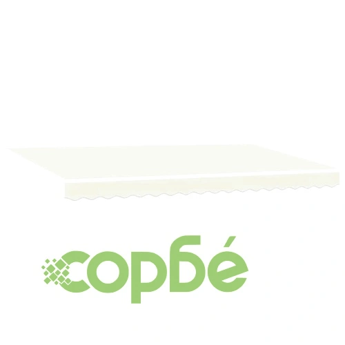 Ръчен сгъваем навес с щора - крем, 400x200 см, полиестер ➤ топ цена ➤ sorbe.bg