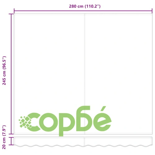 Прибираща се тента 300 x 250 cm - оранжево и кафяво, полиестер ➤ топ цена ➤ sorbe.bg