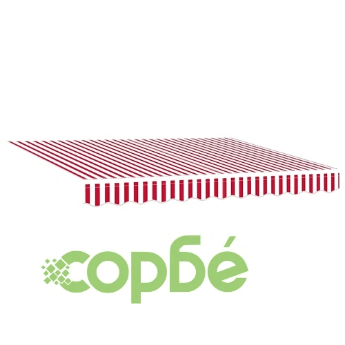 Сгъваем автоматичен навес с LED осветление, червен и бял, 300 x 250 cm, плат и метал ➤ топ цена ➤ sorbe.bg