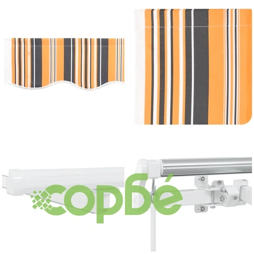 Ръчен сгъваем навес с LED ленти 300 x 250 см многоцветен ➤ топ цена ➤ sorbe.bg