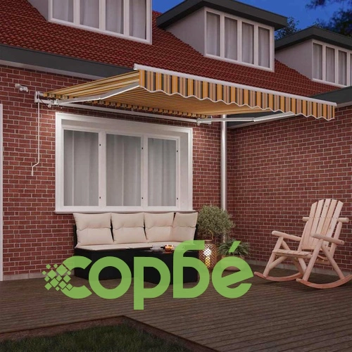 Автоматичен прибираем сенник с LED осветление Многоцветен 300x250 cm ➤ топ цена ➤ sorbe.bg