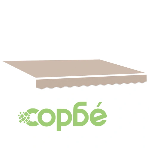 Ръчен прибираем сенник с LED осветление, бежов, 300x250 см ➤ топ цена ➤ sorbe.bg