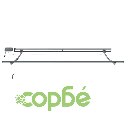 Ръчен прибираем сенник с LED осветление, бежов, 300x250 см ➤ топ цена ➤ sorbe.bg