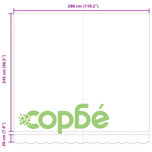 Ръчен прибираем сенник от полиестер, светлосив, 300x250 см ➤ топ цена ➤ sorbe.bg