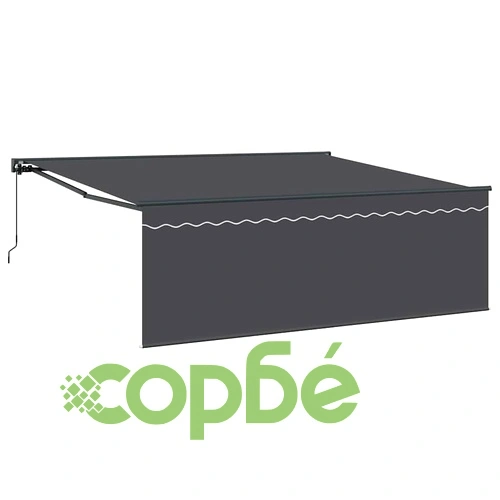 Сгъваем навес от полиестер 350x250 см оранжево и бяло ➤ топ цена ➤ sorbe.bg