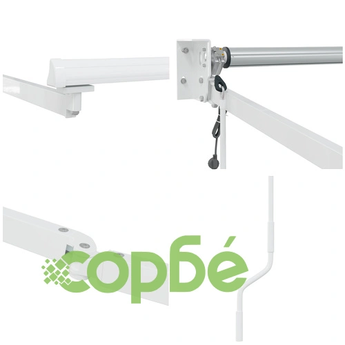Ръчен прибираем сенник с LED осветление, оранжево-кафяв, 350x250 см ➤ топ цена ➤ sorbe.bg