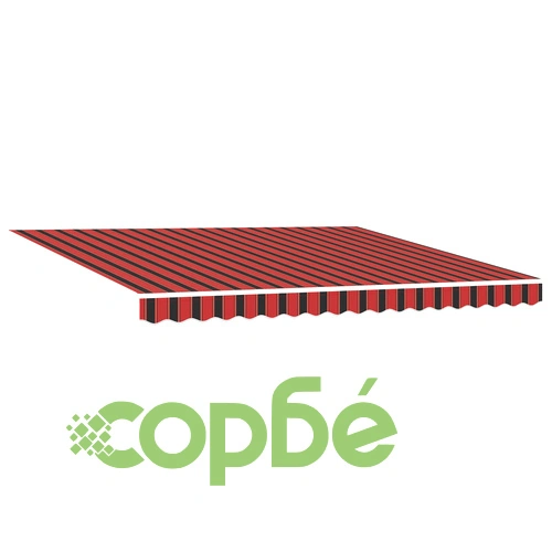 Ръчен прибираем сенник с LED осветление, оранжево-кафяв, 350x250 см ➤ топ цена ➤ sorbe.bg