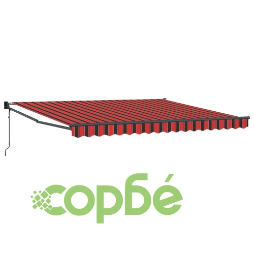 Сгъваем навес от плат и метал в оранжево и кафяво 350 x 250 cm ➤ топ цена ➤ sorbe.bg