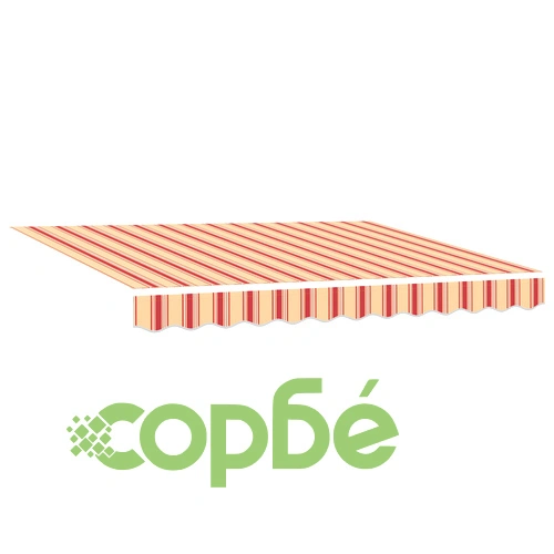 Ръчен прибираем сенник в жълто и оранжево 350x250 см от плат ➤ топ цена ➤ sorbe.bg