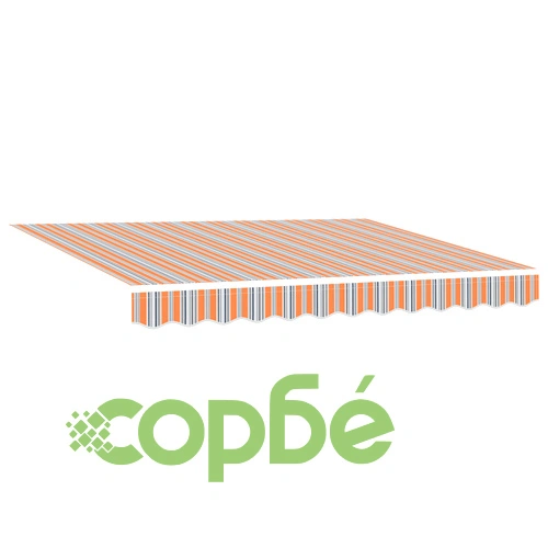 Ръчен прибираем сенник с LED райета за тераса 350x250 см оранжев ➤ топ цена ➤ sorbe.bg