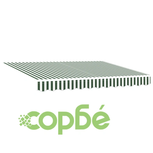 Автоматичен прибираем сенник с LED осветление, зелено-бял, 350x250 см, полиестер на топ цена от sorbe.bg Автоматичен прибираем сенник с LED осветление, зелено-бял, 350x250 см, полиестер ➤ топ цена ➤ sorbe.bg
