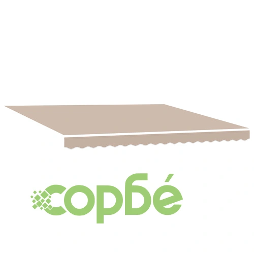 Ръчен Прибираем Сенник с LED Бежов 400x300 см, Полиестерен Плат ➤ топ цена ➤ sorbe.bg