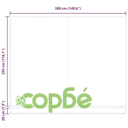 Сгъваем навес от полиестер, многоцветен, 400 × 350 cm ➤ топ цена ➤ sorbe.bg
