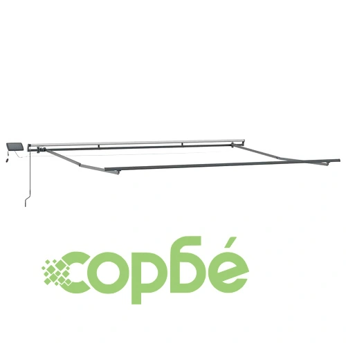 Сгъваем навес с LED осветление, многоцветен, 400 × 350 cm, текстил ➤ топ цена ➤ sorbe.bg