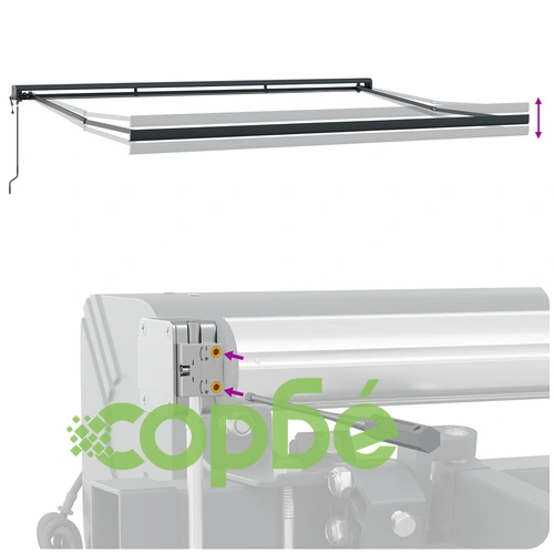 Ръчен прибираем сенник с LED осветление, зелено-бял, 400 x 350 см ➤ топ цена ➤ sorbe.bg