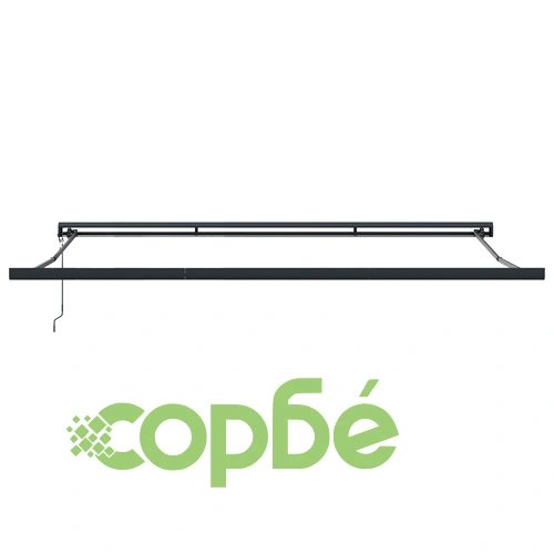 Ръчен прибираем сенник с LED осветление, зелено-бял, 400 x 350 см ➤ топ цена ➤ sorbe.bg