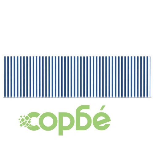Сгъваем навес син и бял 450×300 см от полиестер ➤ топ цена ➤ sorbe.bg
