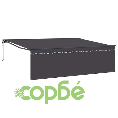 Моторизиран сгъваем навес Антрацит 450×300 см полиестер ➤ топ цена ➤ sorbe.bg
