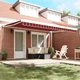 Автоматичен прибираем сенник от полиестер, оранжево-кафяв, 450x300 см