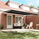 Автоматичен Прибираем Сенник 450x300 см, Черен, Полиестерно Покритие