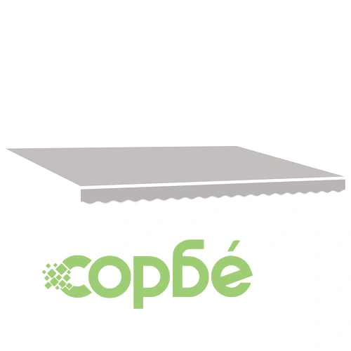 Ръчен прибиращ се сенник с LED осветление, светлосив, 450x300 см, акрилен плат ➤ топ цена ➤ sorbe.bg