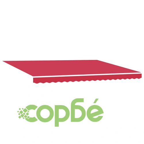 Ръчен прибираем сенник с LED осветление, червен, 450x300 см ➤ топ цена ➤ sorbe.bg
