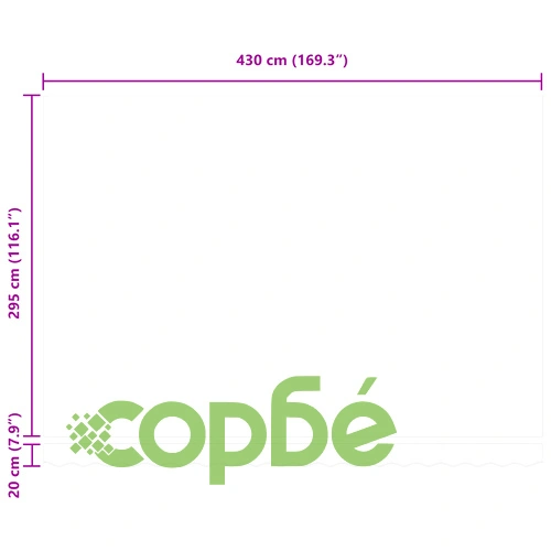 Ръчен Сенник с LED Осветление Зелено-Жълт 450x300 см, Полиестерно Платно за Рамка 4.5x3 м ➤ топ цена ➤ sorbe.bg