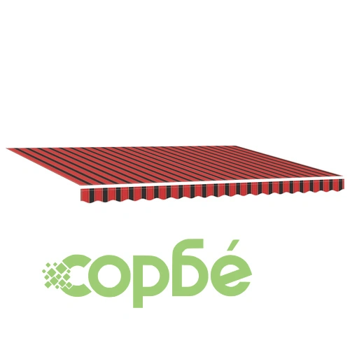 Ръчен прибираем сенник с LED осветление, оранжево-кафяв, 450x350 см ➤ топ цена ➤ sorbe.bg