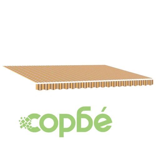 Сгъваем навес с LED осветление, многоцветен, 450 × 350 cm, текстил ➤ топ цена ➤ sorbe.bg