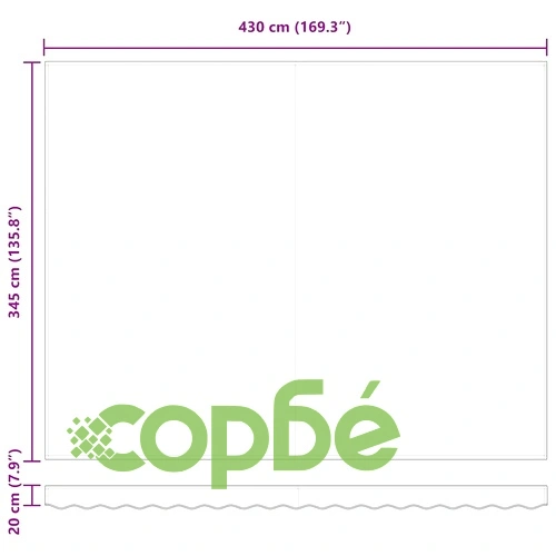 Прибираем сенник бял 450×350 см полиестер с ръчно управление ➤ топ цена ➤ sorbe.bg