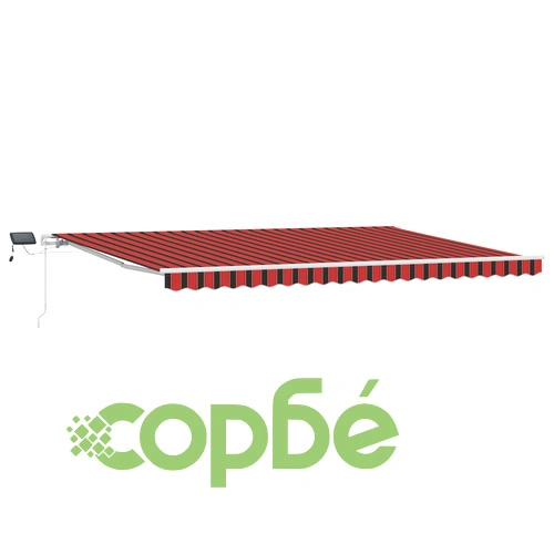 Ръчен прибираем сенник с LED осветление, оранжево-кафяв, 500x300 см ➤ топ цена ➤ sorbe.bg