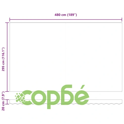 Сенник с LED осветление Черен 500x300 см с Ръчно Прибиране и Сменяемо Полиестерно Платно ➤ топ цена ➤ sorbe.bg