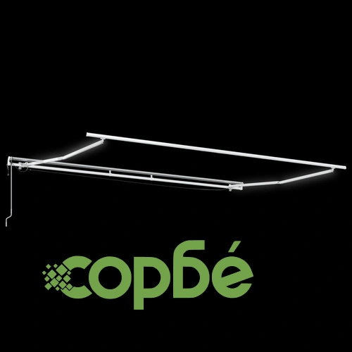 Автоматичен прибиращ се сенник с LED осветление, оранжево-кафяв, 500x350 см, полиестер ➤ топ цена ➤ sorbe.bg