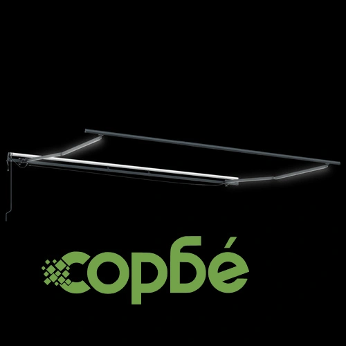 Автоматичен прибиращ се сенник с LED осветление, Оранжево-кафяв, 500x350 см, Акрилен плат ➤ топ цена ➤ sorbe.bg