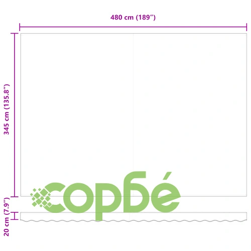 Ръчен прибираем сенник с жълти и оранжеви райета 500x350 см ➤ топ цена ➤ sorbe.bg