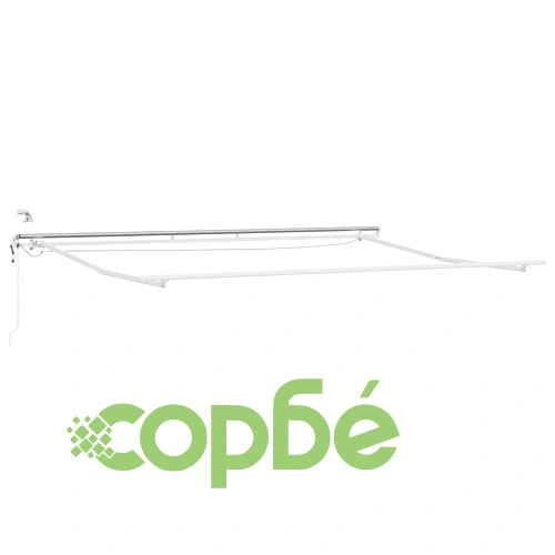 Автоматичен прибиращ се навес с LED осветление, червен, полиестер, 500x350 см ➤ топ цена ➤ sorbe.bg