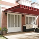 Автоматичен прибираем сенник от полиестер, оранжево-кафяв, 600x300 см
