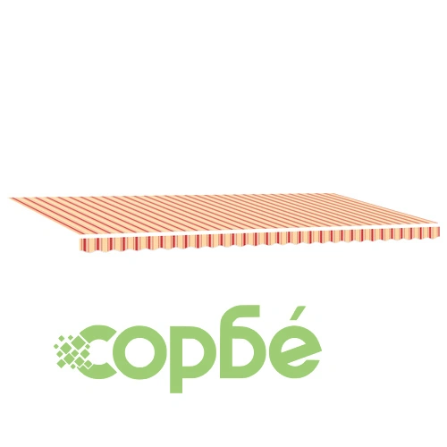 Ръчно прибираем сенник с LED осветление, жълто-оранжев, 600x300 см, полиестер ➤ топ цена ➤ sorbe.bg