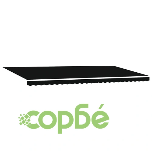 Ръчен прибираем сенник с LED осветление, черен, 600x300 см, с включена заместителна материя ➤ топ цена ➤ sorbe.bg
