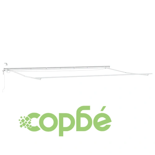 Автоматичен прибираем навес с LED осветление, зелено и бяло райе, 600x300 см ➤ топ цена ➤ sorbe.bg