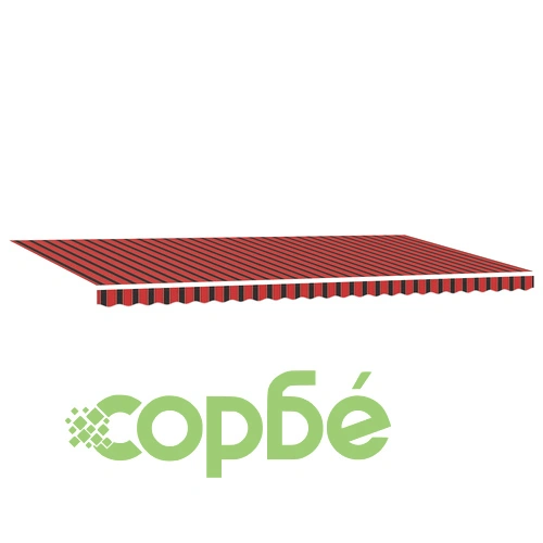 Ръчен прибираем сенник с LED, оранжево-кафяв, 600x350 см, полиестер ➤ топ цена ➤ sorbe.bg