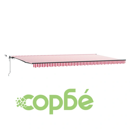 Автоматичен прибираем сенник с LED осветление, червено-бял, 600x350 см на топ цена от sorbe.bg Автоматичен прибираем сенник с LED осветление, червено-бял, 600x350 см ➤ топ цена ➤ sorbe.bg