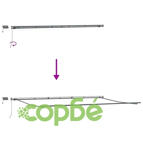 Сгъваем навес с LED осветление Многоцветен 600 × 350 cm от текстил ➤ топ цена ➤ sorbe.bg